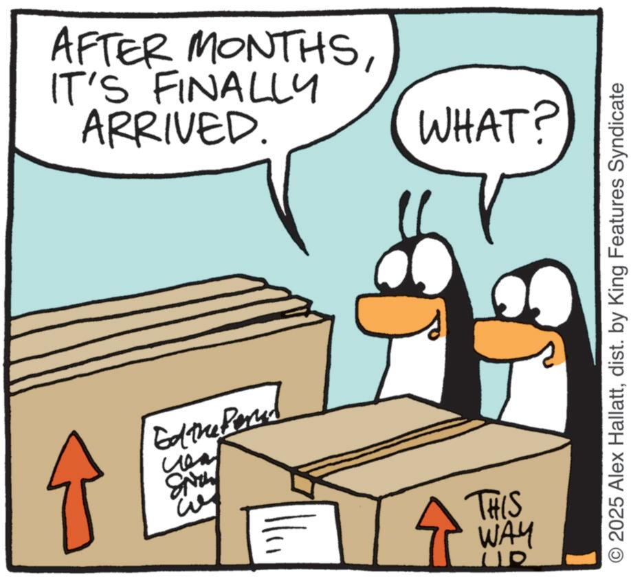 Animation OCR: AFTER MONTHSIT'S FINALLY ARRIVED WHAT? Ed the Peral coal w THIS WAY 12 © 2025 Alex Hallattdist. by King Features Syndicate AFTER MONTHSIT'S FINALLY ARRIVED WHAT ? Ed the Peral coal w THIS WAY 12 © 2025 Alex Hallattdist . by King Features Syndicate