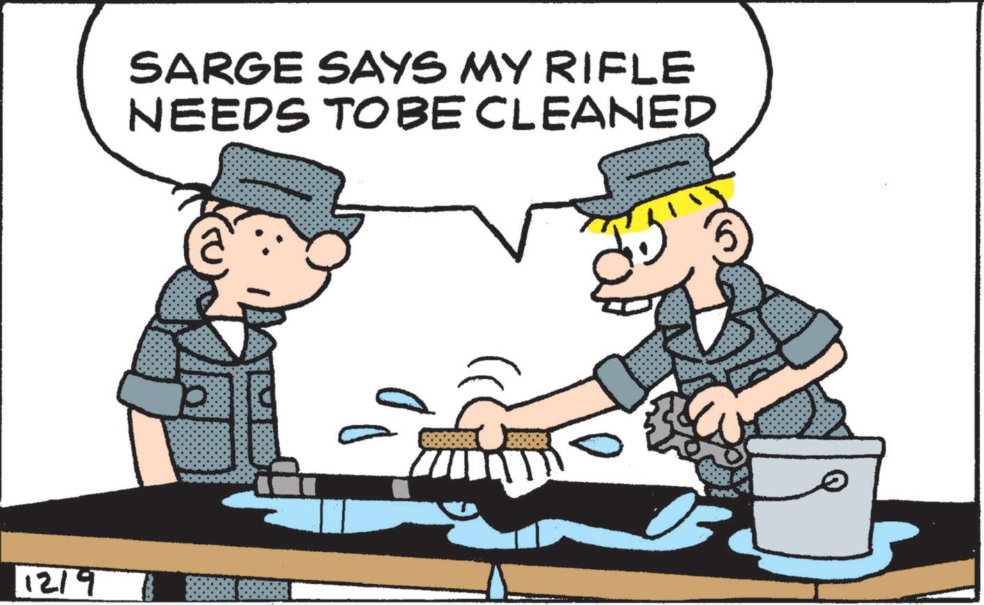 Fiction OCR: 12/9 SARGE SAYS MY RIFLE NEEDS TO BE CLEANED 12/9 SARGE SAYS MY RIFLE NEEDS TO BE CLEANED