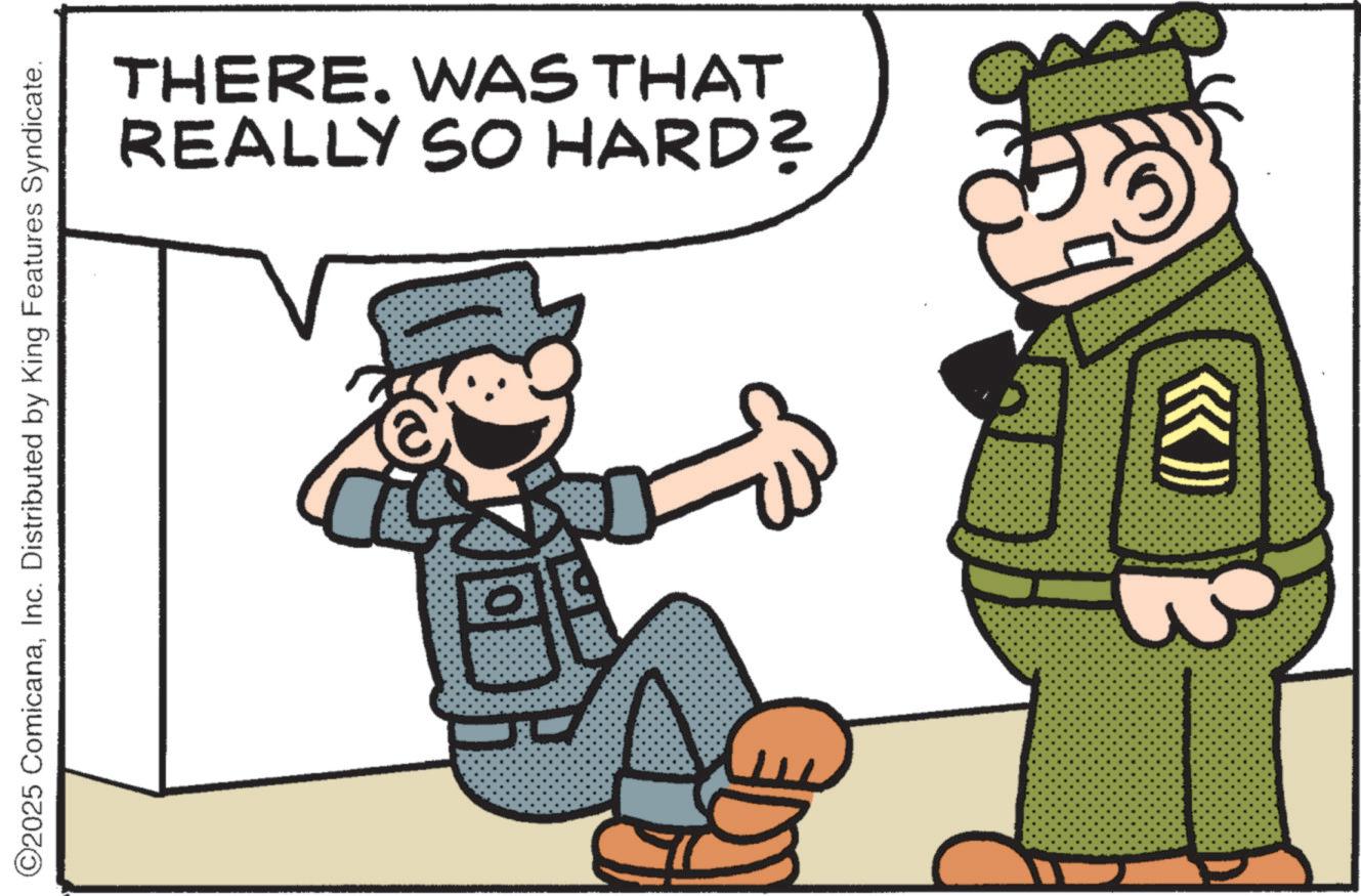 Law enforcement OCR: ©2025 ComicanaInc. Distributed by King Features Syndicate. REALLY SO HARD? THERE. WAS THAT © 2025 ComicanaInc. Distributed by King Features Syndicate . REALLY SO HARD ? THERE . WAS THAT