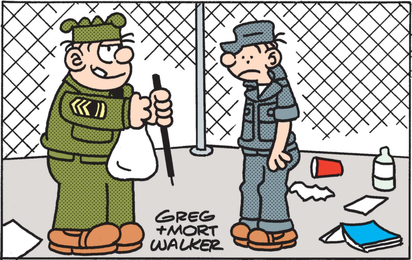 Cartoon OCR: GREG +MORT WALKER GREG + MORT WALKER