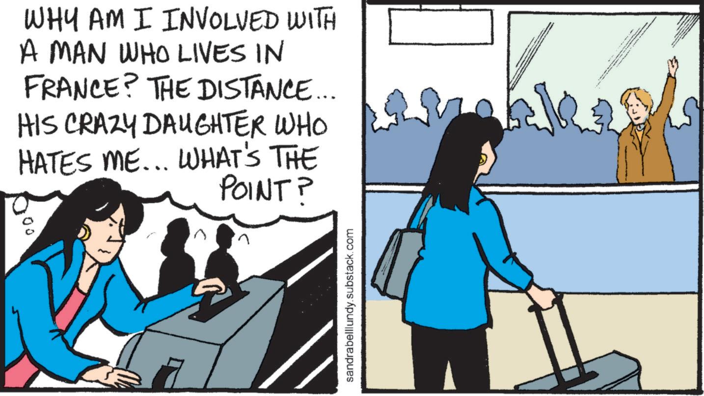 Animation OCR: WHY AM I INVOLVED WITH A MAN WHO LIVES IN FRANCE? THE DISTANCE... HIS CRAZY DAUGHTER WHO HATES ME... WHAT'S THE POINT? 00 sandrabelllundy.substack.com WHY AM I INVOLVED WITH A MAN WHO LIVES IN FRANCE ? THE DISTANCE ... HIS CRAZY DAUGHTER WHO HATES ME ... WHAT'S THE POINT ? 00 sandrabelllundy.substack.com