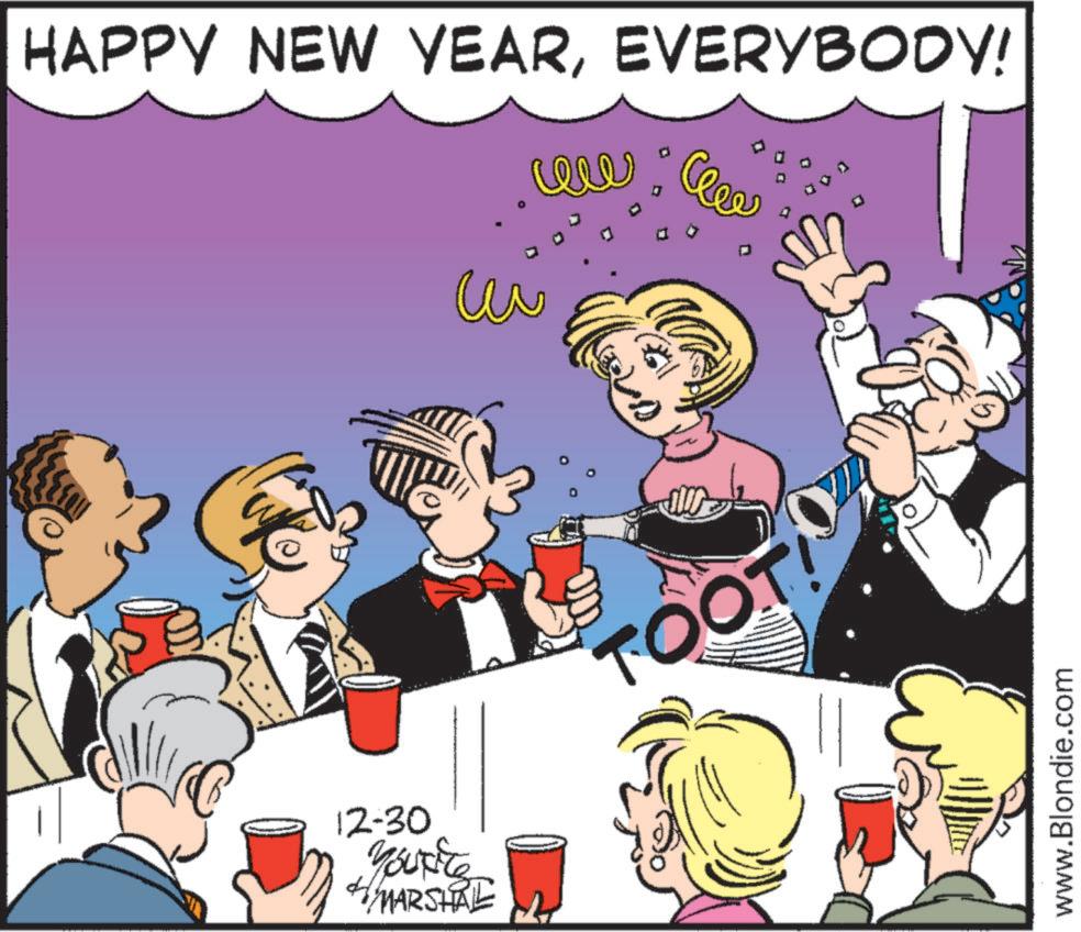 Fiction OCR: 12-30 You're MARSHAL HAPPY NEW YEAREVERYBODY! ? 1172 TOOTIV www.Blondie.com 12-30 You're MARSHAL HAPPY NEW YEAREVERYBODY ! ? 1172 TOOTIV www.Blondie.com