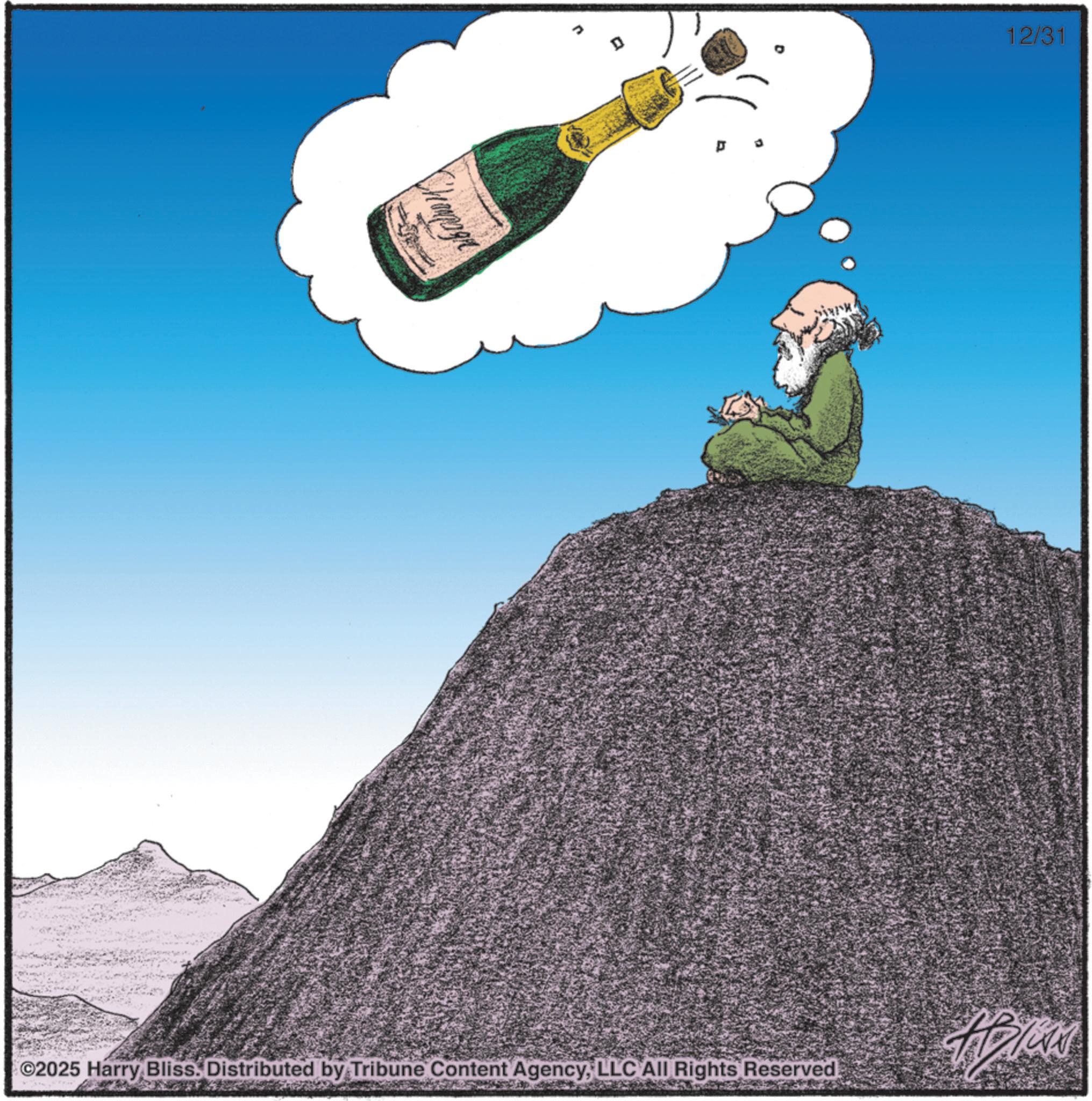 Graphics OCR: n Champagn 12/31 APRAS ©2025 Harry Bliss. Distributed by Tribune Content AgencyLLC All Rights Reserved n Champagn 12/31 APRAS © 2025 Harry Bliss . Distributed by Tribune Content AgencyLLC All Rights Reserved