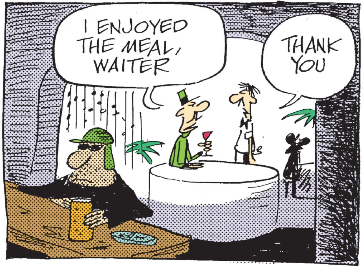 Photo caption OCR: I ENJOYED THE MEALWAITER THANK YOU I ENJOYED THE MEALWAITER THANK YOU