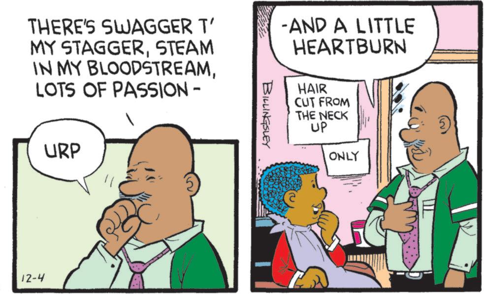 Animation OCR: THERE'S SWAGGER T MY STAGGERSTEAM IN MY BLOODSTREAMLOTS OF PASSION- URP BILLINGSLEY -AND A LITTLE HEARTBURN HAIR CUT FROM THE NECK UP ONLY 12-4 THERE'S SWAGGER T MY STAGGERSTEAM IN MY BLOODSTREAMLOTS OF PASSION- URP BILLINGSLEY -AND A LITTLE HEARTBURN HAIR CUT FROM THE NECK UP ONLY 12-4