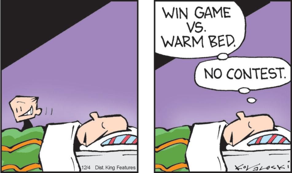 Comic book OCR: 12/4 Dist. King Features WIN GAME VS. WARM BED. NO CONTEST. Koraleski 12/4 Dist . King Features WIN GAME VS. WARM BED . NO CONTEST . Koraleski