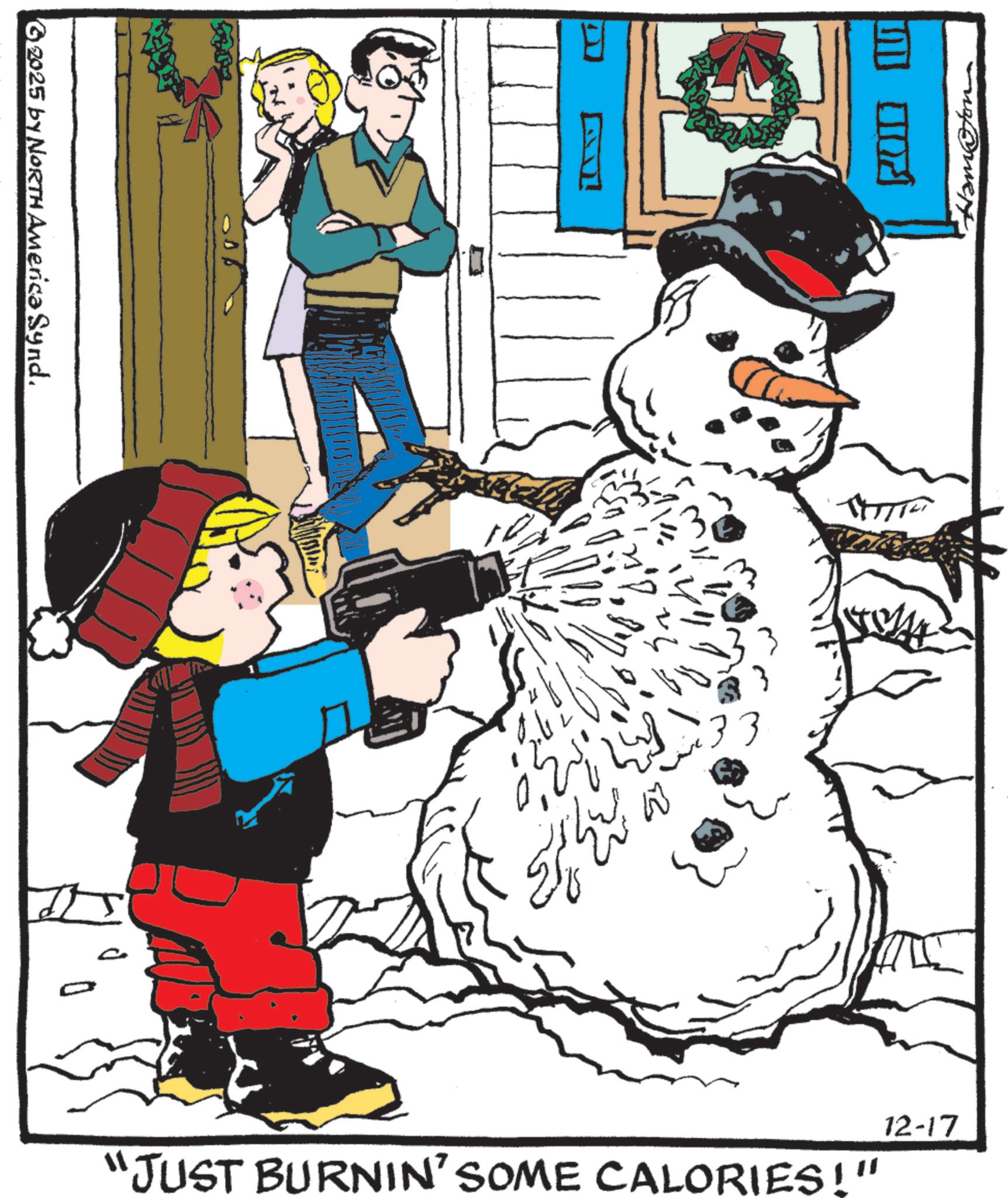 Fiction OCR: © 2025 by NORTH America Synd. ???? 133 200 Ham@fon ???? "JUST BURNIN' SOME CALORIES!" 12-17 © 2025 by NORTH America Synd . ???? 133 200 Ham @ fon ???? " JUST BURNIN ' SOME CALORIES ! " 12-17
