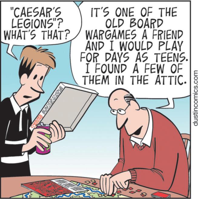 Comics OCR: "CAESAR'S LEGIONS"? WHAT'S THAT? IT'S ONE OF THE OLD BOARD WARGAMES A FRIEND AND I WOULD PLAY FOR DAYS AS TEENS. I FOUND A FEW OF THEM IN THE ATTIC. dustincomics.com " CAESAR'S LEGIONS " ? WHAT'S THAT ? IT'S ONE OF THE OLD BOARD WARGAMES A FRIEND AND I WOULD PLAY FOR DAYS AS TEENS . I FOUND A FEW OF THEM IN THE ATTIC . dustincomics.com