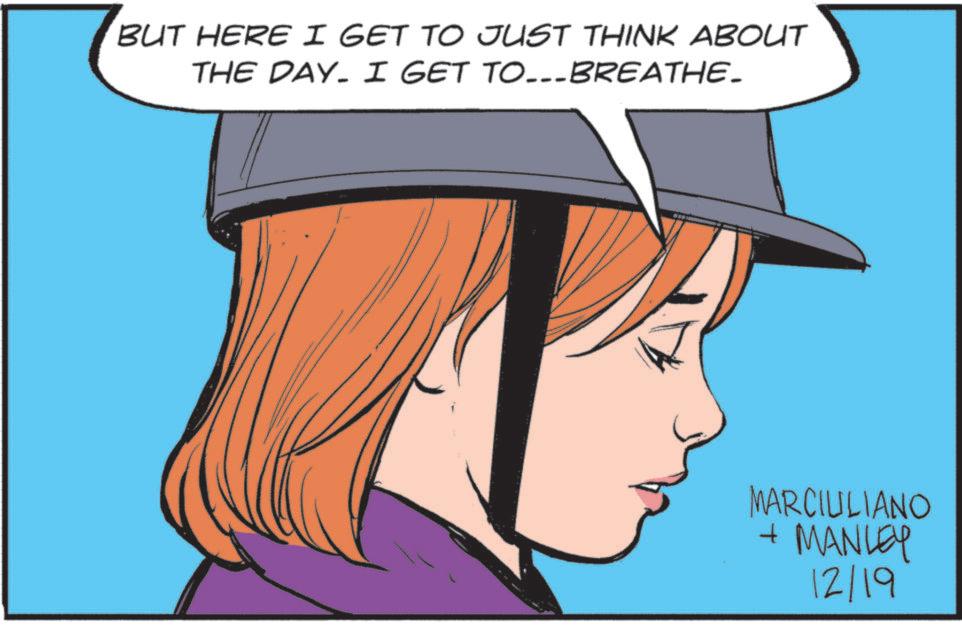 Fictional character OCR: BUT HERE I GET TO JUST THINK ABOUT THE DAY. I GET TO...BREATHE_ MARCIULIANO + MANLEY 12/19 BUT HERE I GET TO JUST THINK ABOUT THE DAY . I GET TO ... BREATHE_ MARCIULIANO + MANLEY 12/19