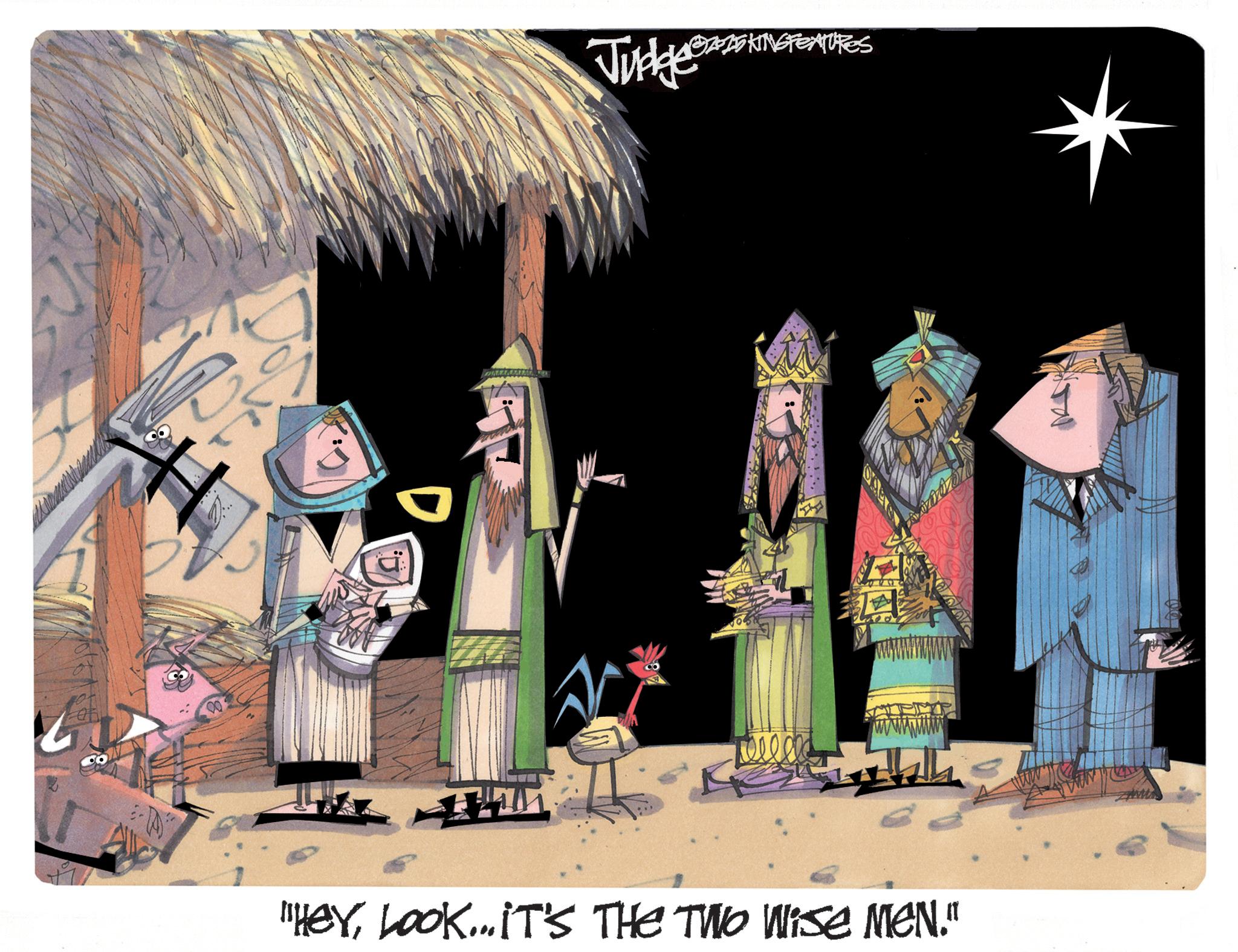 Animated cartoon OCR: A Judge D ALKING FEATURES "HEYLOOK... IT'S THE TWO WISE MEN." A Judge D ALKING FEATURES " HEYLOOK ... IT'S THE TWO WISE MEN . "