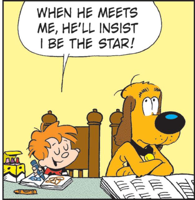 Fictional character OCR: WHEN HE MEETS MEHE'LL INSIST I BE THE STAR! Inn ?? WHEN HE MEETS MEHE'LL INSIST I BE THE STAR ! Inn ??