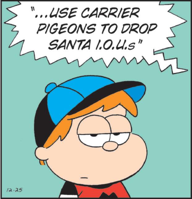 Comic book OCR: 12-25 11 ...USE CARRIER PIGEONS TO DROP SANTA 1.0.U.s" 12-25 11 ... USE CARRIER PIGEONS TO DROP SANTA 1.0.U.s "