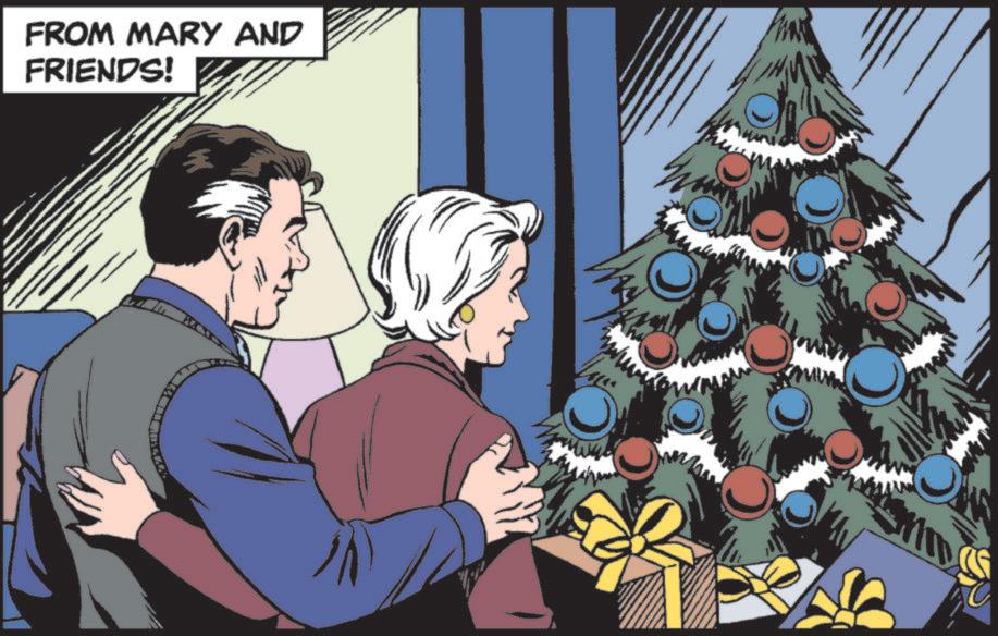 Christmas decoration OCR: FROM MARY AND FRIENDS! € MID FROM MARY AND FRIENDS ! € MID
