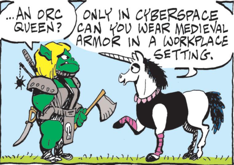 Graphics OCR: PAN AN ORC ONLY IN CYBERSPACE QUEEN? CAN YOU WEAR MEDIEVAL ARMOR IN A WORKPLACE SETTING. 00000 2 111/6 PAN AN ORC ONLY IN CYBERSPACE QUEEN ? CAN YOU WEAR MEDIEVAL ARMOR IN A WORKPLACE SETTING . 00000 2 111/6