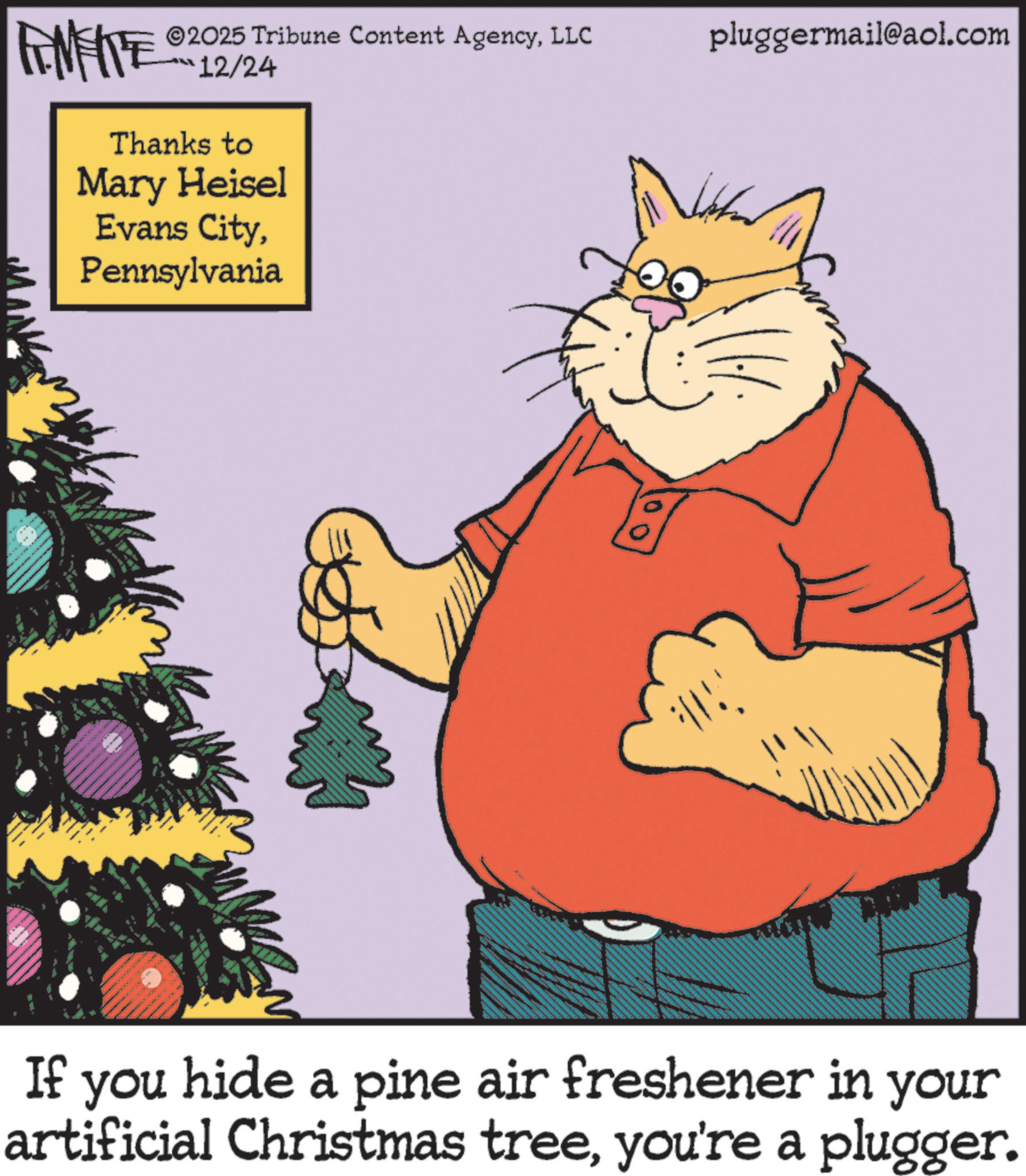 Graphics OCR: FINITE 2025 Tribune Content AgencyLLC 12/24 Thanks to Mary Heisel Evans CityPennsylvania pluggermail@aol.com If you hide a pine air freshener in your artificial Christmas treeyou're a plugger. FINITE 2025 Tribune Content AgencyLLC 12/24 Thanks to Mary Heisel Evans CityPennsylvania pluggermail@aol.com If you hide a pine air freshener in your artificial Christmas treeyou're a plugger .