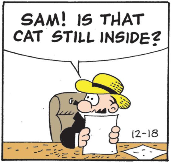 Comic book OCR: SAM! IS THAT CAT STILL INSIDE? 12-18 SAM ! IS THAT CAT STILL INSIDE ? 12-18