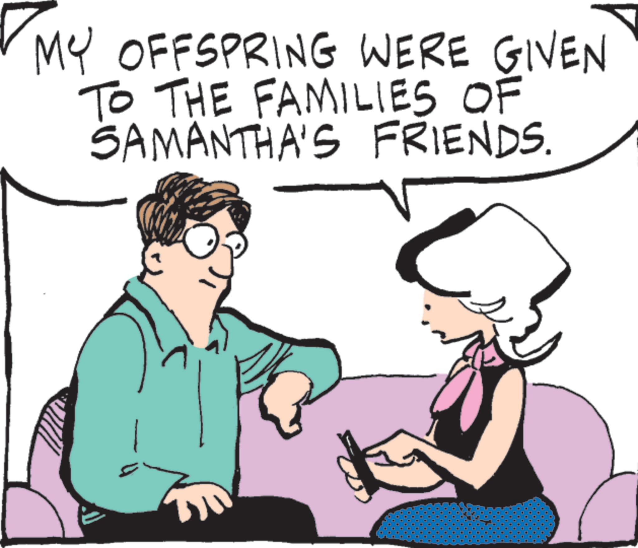 Animation OCR: MY OFFSPRING WERE GIVEN TO THE FAMILIES OF SAMANTHA'S FRIENDS. MY OFFSPRING WERE GIVEN TO THE FAMILIES OF SAMANTHA'S FRIENDS .