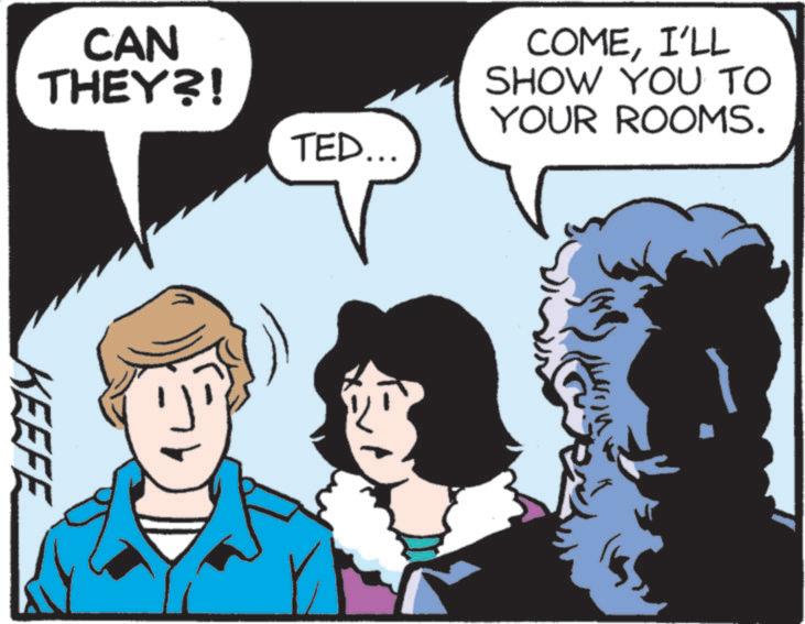 Comic book OCR: CAN THEY?! KEEFE TED... COMEI'LL SHOW YOU TO YOUR ROOMS. ???? ??? CAN THEY ?! KEEFE TED ... COMEI'LL SHOW YOU TO YOUR ROOMS . ???? ???