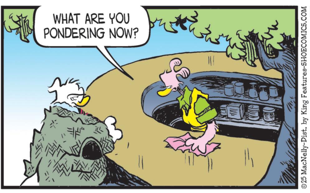 Comics OCR: PONDERING NOW? WHAT ARE YOU © 25 MacNelly-Dist. by King Features-SHOECOMICS.COM PONDERING NOW ? WHAT ARE YOU © 25 MacNelly - Dist . by King Features-SHOECOMICS.COM