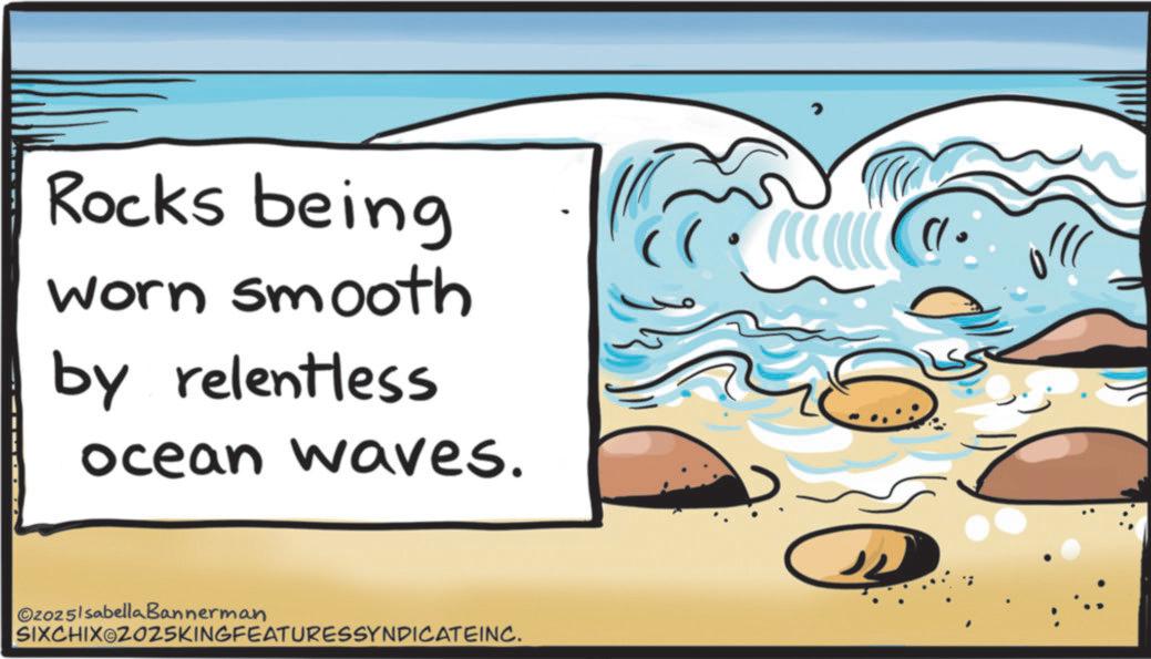 Wave OCR: Rocks being Worn smooth by relentless ocean waves. Oz0251sabella Bannerman SIXCHIXOZOZ5KINGFEATURESSYNDICATEINC. Rocks being Worn smooth by relentless ocean waves . Oz0251sabella Bannerman SIXCHIXOZOZ5KINGFEATURESSYNDICATEINC .