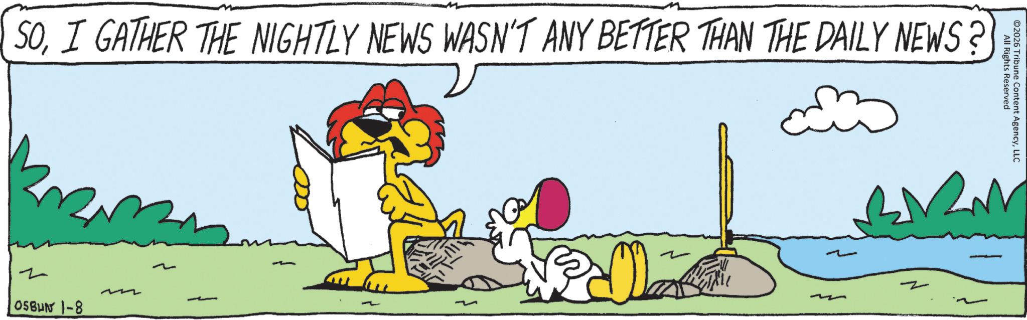 Tail OCR: SOI GATHER THE NIGHTLY NEWS WASN'T ANY BETTER THAN THE DAILY NEWS? OSBUN 1-8 - m All Rights Reserved 2026 Tribune Content AgencyLLC SOI GATHER THE NIGHTLY NEWS WASN'T ANY BETTER THAN THE DAILY NEWS ? OSBUN 1-8 - m All Rights Reserved 2026 Tribune Content Agency