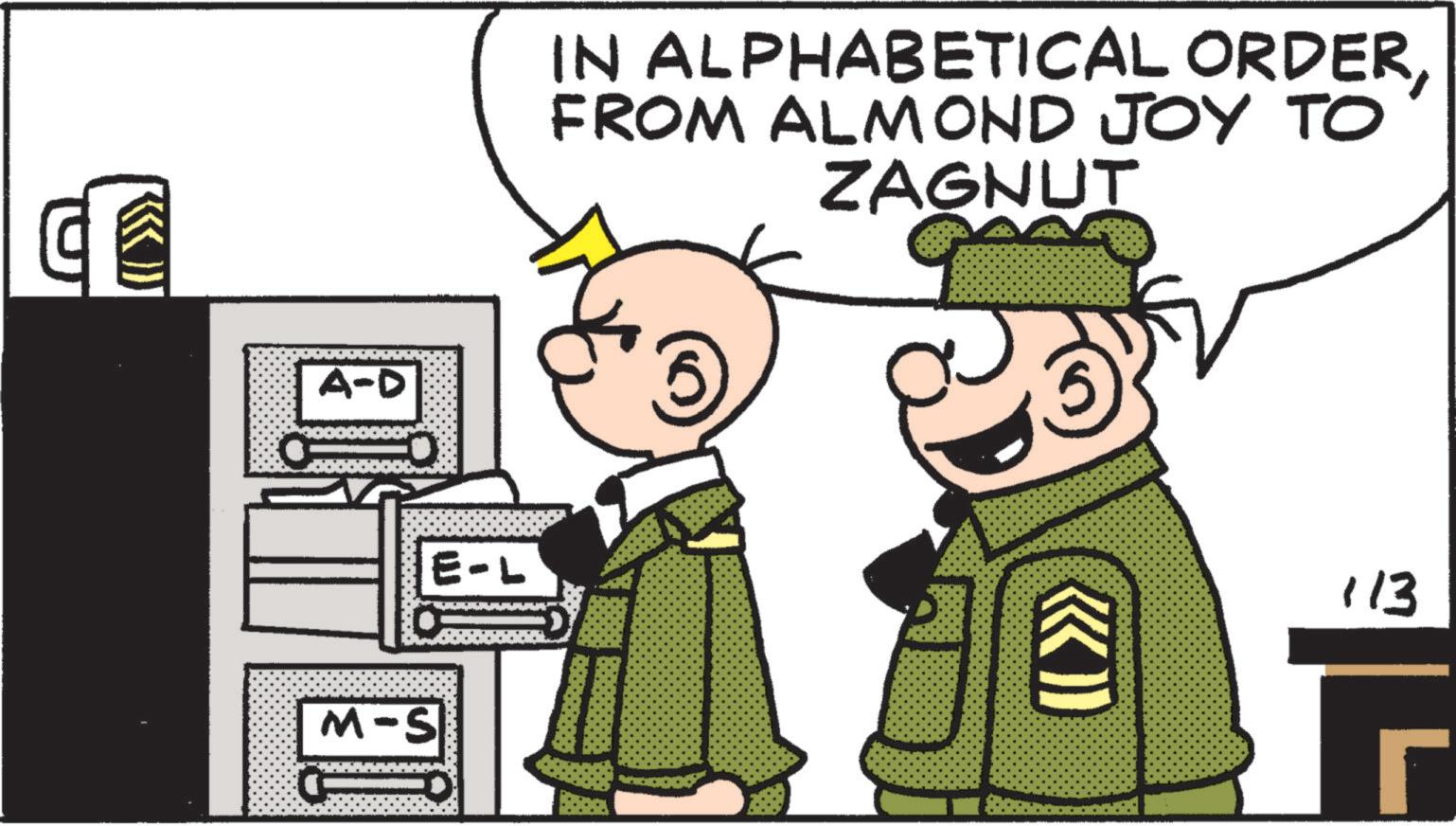 Fictional character OCR: A-D M-S IN ALPHABETICAL ORDERFROM ALMOND JOY TO ZAGNUT 113 r A - D M - S IN ALPHABETICAL ORDERFROM ALMOND JOY TO ZAGNUT 113 r