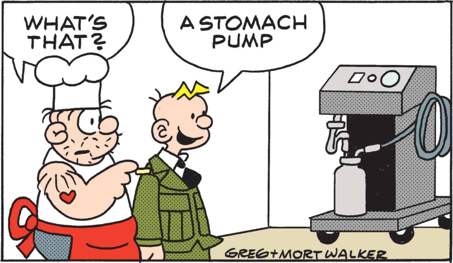 Chief cook OCR: WHAT'S THAT? A STOMACH PUMP ??? S GREG+MORT WALKER WHAT'S THAT ? A STOMACH PUMP ??? S GREG + MORT WALKER