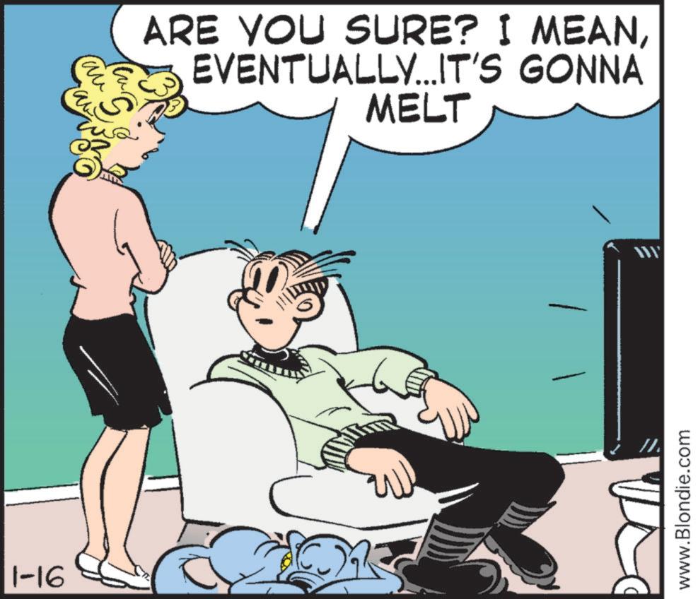 Comic book OCR: 1-16 ??? ARE YOU SURE? I MEANEVENTUALLY... IT'S GONNA MELT www.Blondie.com 1-16 ??? ARE YOU SURE ? I MEANEVENTUALLY ... IT'S GONNA MELT www.Blondie.com