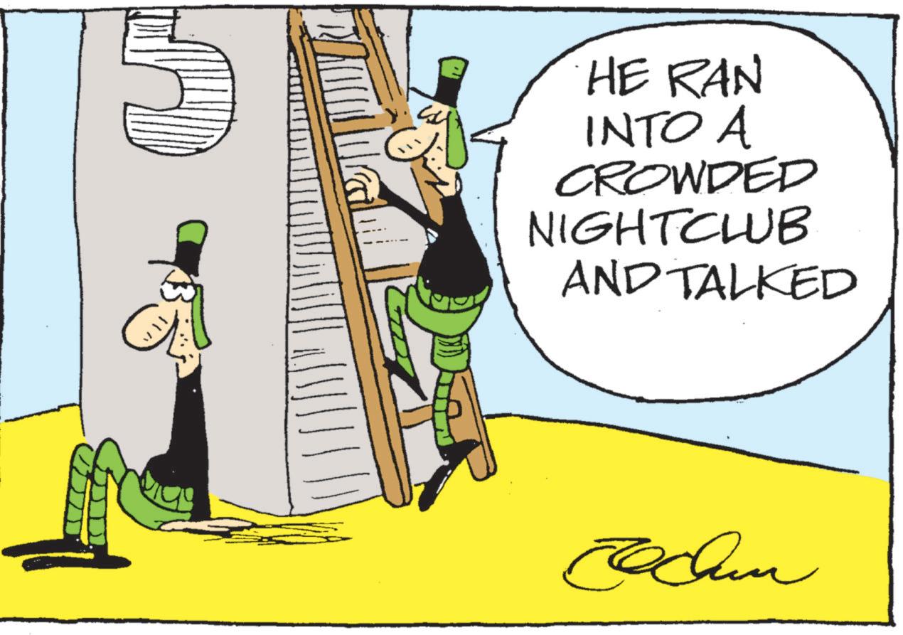 Animated cartoon OCR: HE RAN INTO A CROWDED NIGHTCLUB AND TALKED Rachm HE RAN INTO A CROWDED NIGHTCLUB AND TALKED Rachm