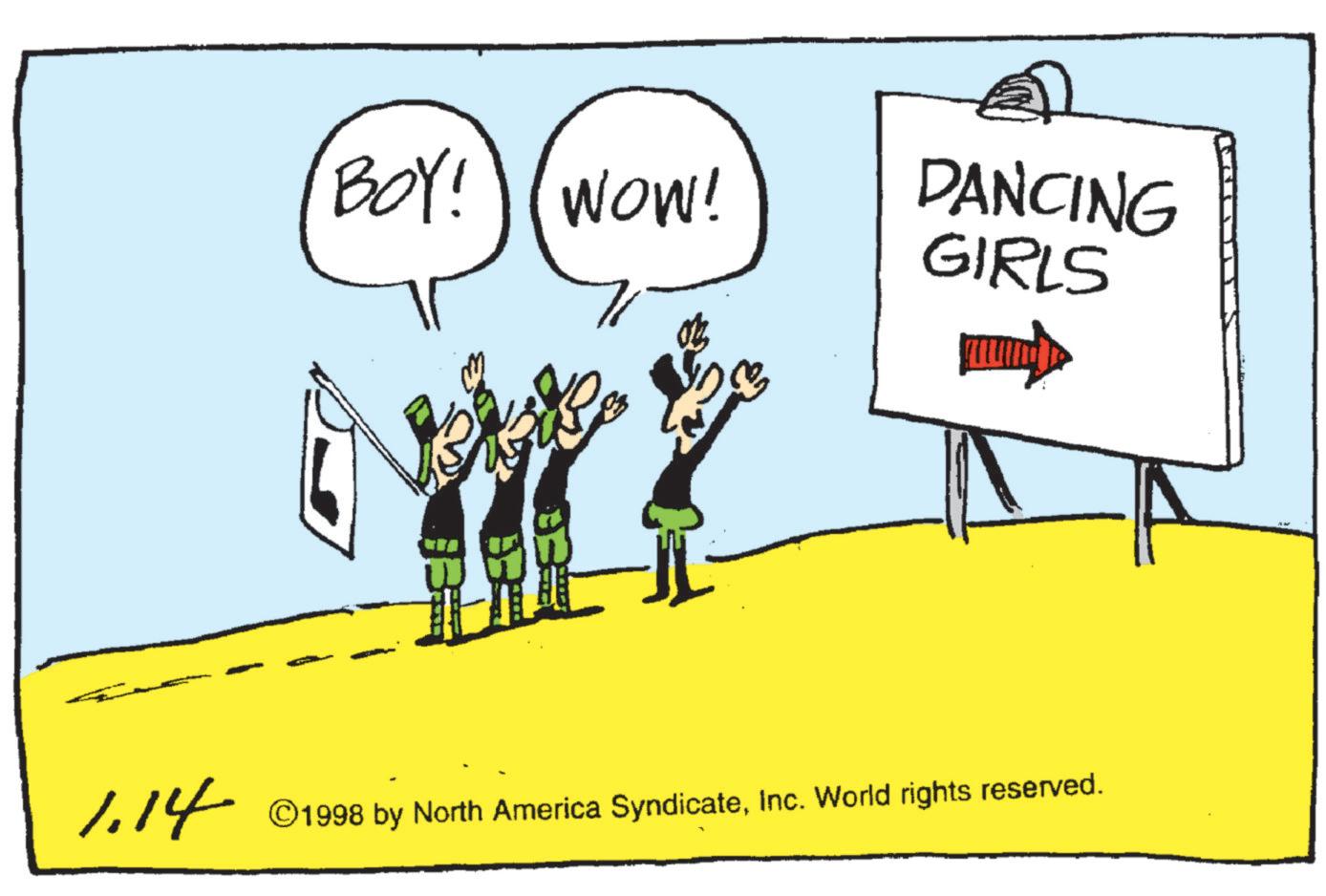 Graphics OCR: BOY! WOW! DANCING GIRLS 1.14 ©1998 by North America SyndicateInc. World rights reserved. BOY ! WOW ! DANCING GIRLS 1.14 © 1998 by North America SyndicateInc. World rights reserved .