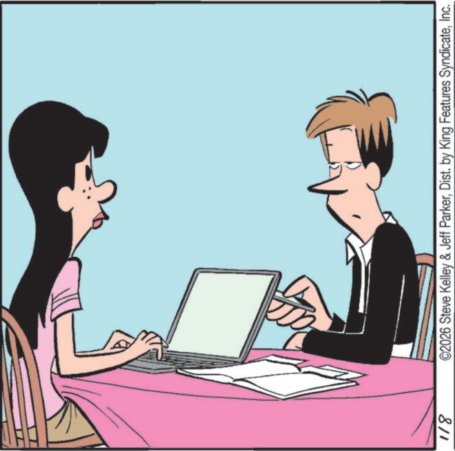 Animation OCR: 118 ©2026 Steve Kelley & Jeff ParkerInc. 118 © 2026 Steve Kelley & Jeff ParkerDist . by King Features Syndicate