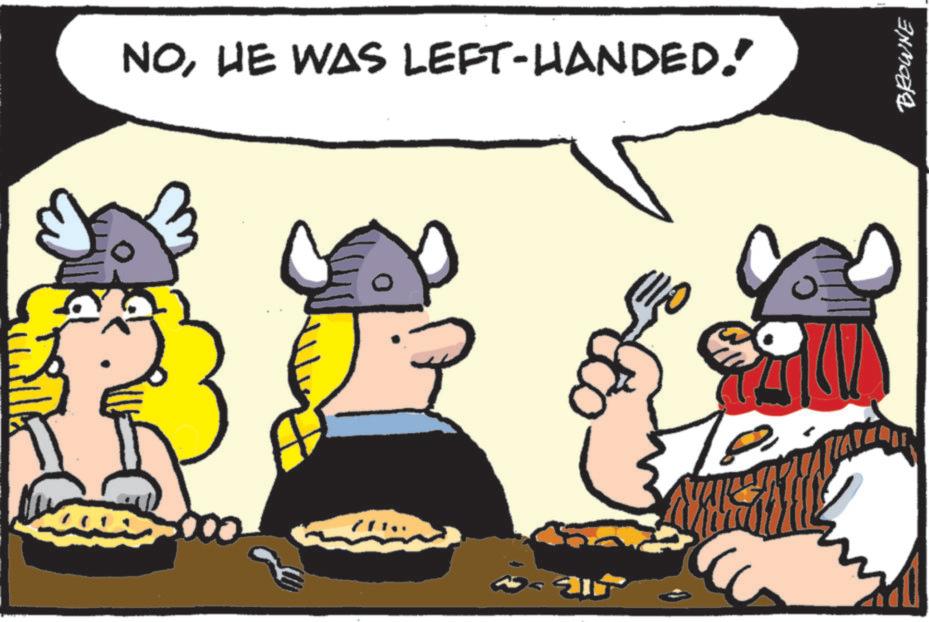 Animated cartoon OCR: NOHE WAS LEFT-HANDED.' P BROWNE NOHE WAS LEFT - HANDED . ' P BROWNE