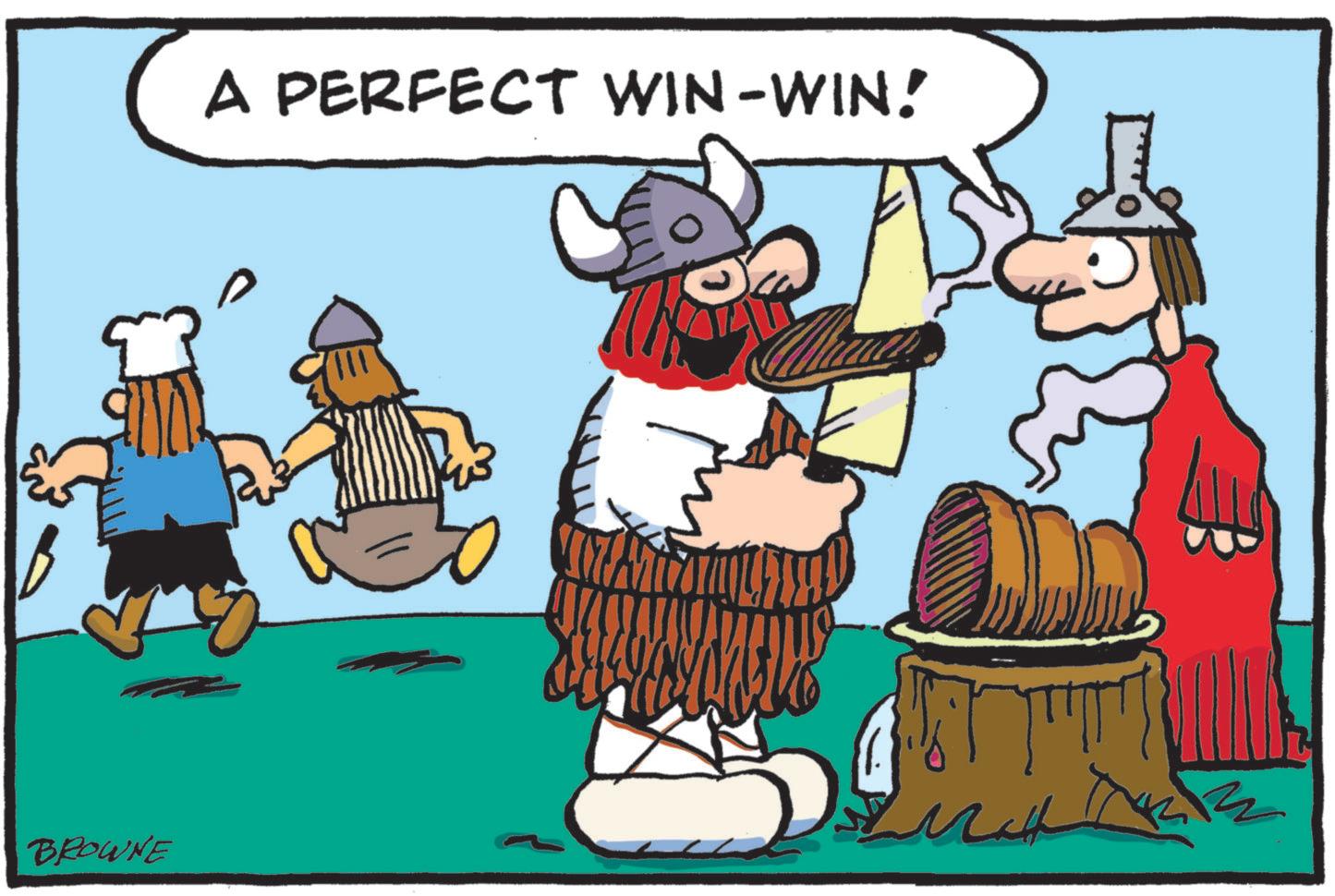 Clip art OCR: BROWNE A PERFECT WIN-WIN! ? BROWNE A PERFECT WIN - WIN ! ?
