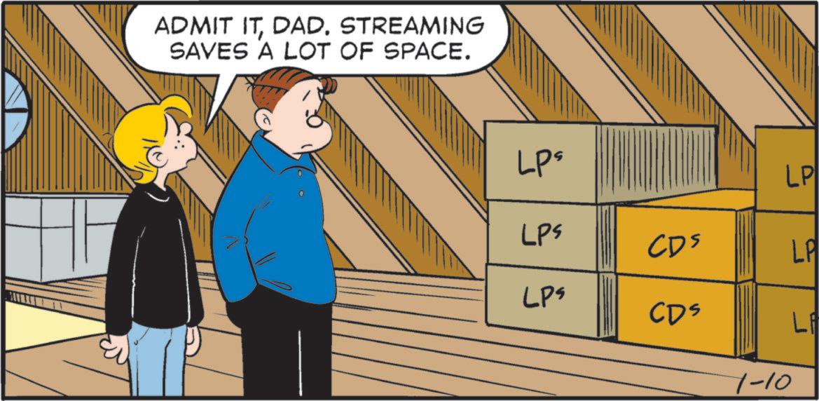 Animation OCR: ADMIT ITDAD. STREAMING SAVES A LOT OF SPACE. LPs LP LPS CDs LA LPS CDs LA 1-10 ADMIT ITDAD . STREAMING SAVES A LOT OF SPACE . LPs LP LPS CDs LA LPS CDs LA 1-10
