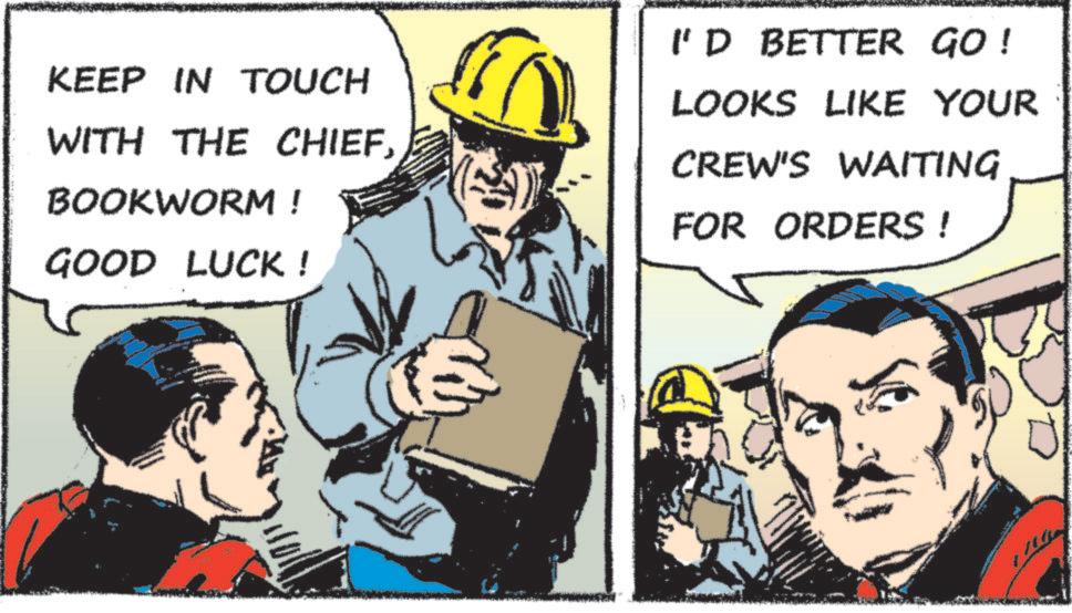 Animated cartoon OCR: KEEP IN TOUCH WITH THE CHIEFBOOKWORM ! GOOD LUCK! I'D BETTER GO ! LOOKS LIKE YOUR CREW'S WAITING FOR ORDERS ! KEEP IN TOUCH WITH THE CHIEFBOOKWORM ! GOOD LUCK ! I'D BETTER GO ! LOOKS LIKE YOUR CREW'S WAITING FOR ORDERS !