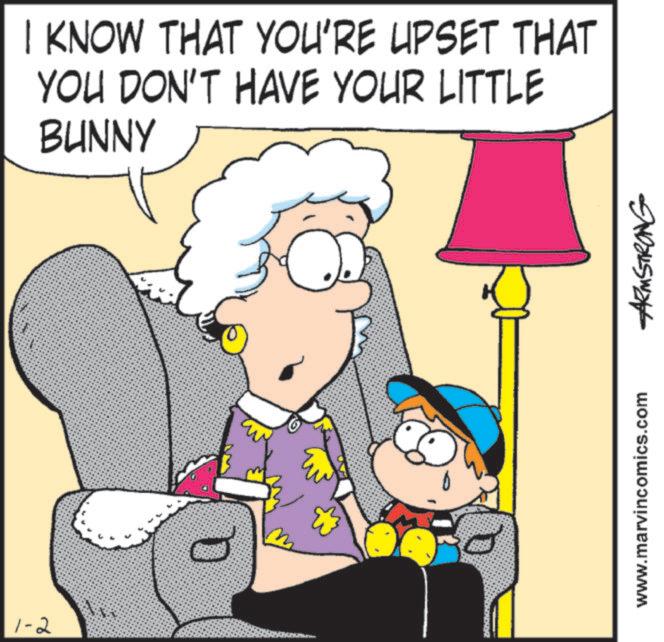 Photo caption OCR: 1-2 I KNOW THAT YOU'RE UPSET THAT YOU DON'T HAVE YOUR LITTLE BUNNY www.marvincomics.com ARMSTRONG 1-2 I KNOW THAT YOU'RE UPSET THAT YOU DON'T HAVE YOUR LITTLE BUNNY www.marvincomics.com ARMSTRONG
