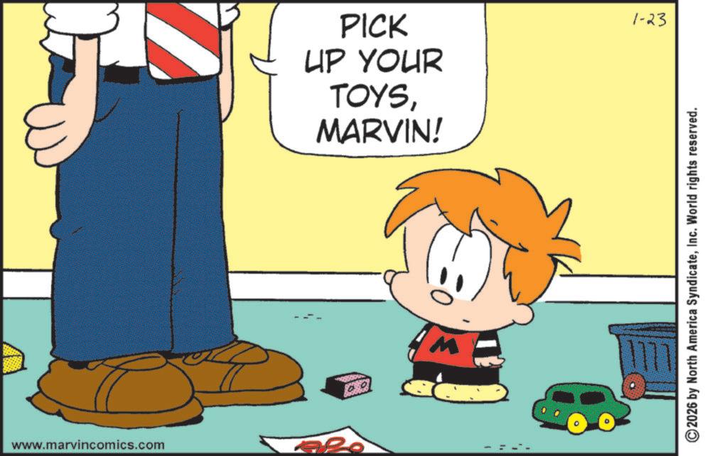 Graphics OCR: www.marvincomics.com PICK UP YOUR TOYSMARVIN! ???? M ???? 1-23 2026 by North America SyndicateInc. World rights reserved. www.marvincomics.com PICK UP YOUR TOYSMARVIN ! ???? M ???? 1-23 2026 by North America SyndicateInc. World rights reserved .