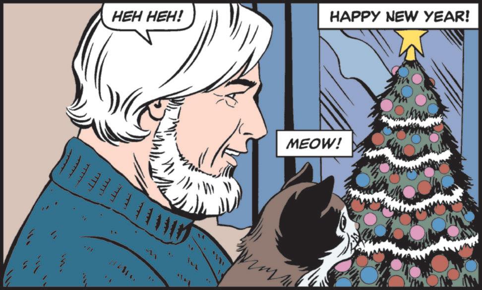 Christmas decoration OCR: HEH HEH! HAPPY NEW YEAR! (# ? MEOW! HEH HEH ! HAPPY NEW YEAR ! ( # ? MEOW !