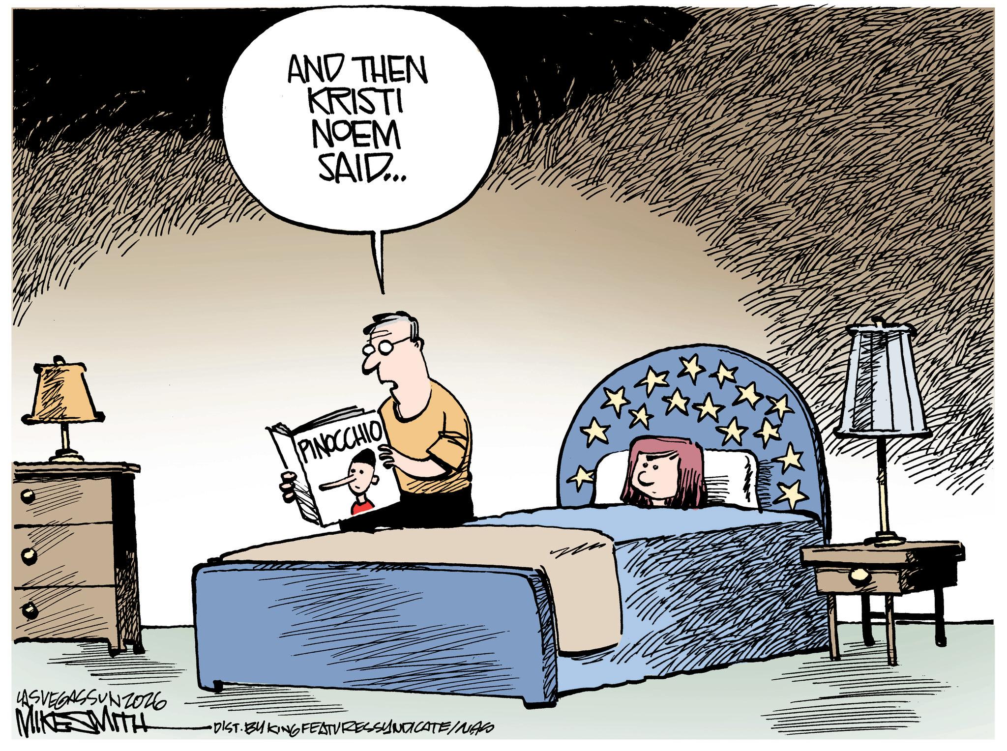Flag Day OCR: AND THEN KRISTI NOEM SAID... PINOCCHIO LASVEGASSUNZ026 MIKE MITH -DIST. BY KING FEATURES SYNDICATEINAGO AND THEN KRISTI NOEM SAID ... PINOCCHIO LASVEGASSUNZ026 MIKE MITH -DIST . BY KING FEATURES SYNDICATEINAGO
