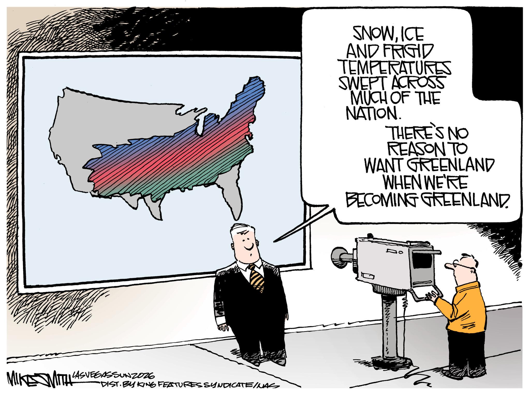 Flag Day OCR: MIKE SMITH' LASVEGASSUNZ026 "DIST. BY KING FEATURES SYNDICATE/NAS SNOWICE AND FRIGID TEMPERATURES SWEPT ACROSS MUCH OF THE NATION. THERE'S NO REASON TO WANT GREENLAND WHEN WE'RE BECOMING GREENLAND 10 MIKE SMITH ' LASVEGASSUNZ026 " DIST . BY KING FEATURES SYNDICATE / NAS SNOWICE AND FRIGID TEMPERATURES SWEPT ACROSS MUCH OF THE NATION . THERE'S NO REASON TO WANT GREENLAND WHEN WE'RE BECOMING GREENLAND 10