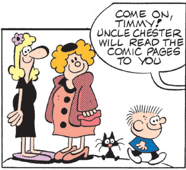Animation OCR: COME ONTIMMY! UNCLE CHESTER WILL READ THE COMIC PAGES TO YOU 00 COME ONTIMMY ! UNCLE CHESTER WILL READ THE COMIC PAGES TO YOU 00