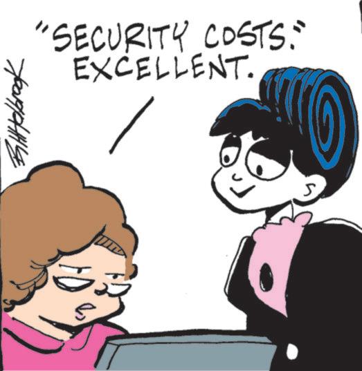 Line art OCR: "SECURITY COSTS." EXCELLENT. 10 b 5 " SECURITY COSTS . " EXCELLENT . 10 b 5