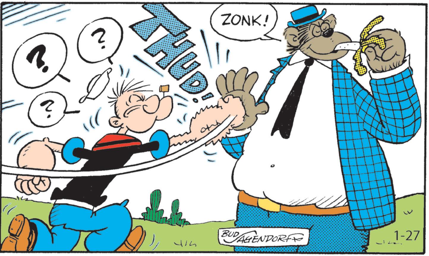 Comic book OCR: ? ? " 2 THUD ??? ZONK! BUD AGENDORFF 1-27 ? ? " 2 THUD ??? ZONK ! BUD AGENDORFF 1-27