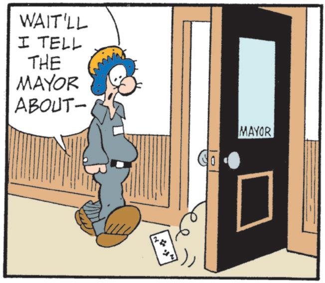 Photo caption OCR: WAIT'LL I TELL THE MAYOR ABOUT- MAYOR WAIT'LL I TELL THE MAYOR ABOUT- MAYOR