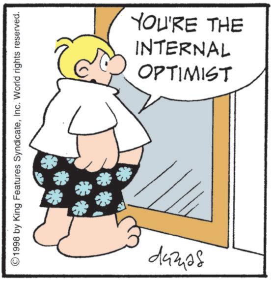 Animated cartoon OCR: ©1998 by King Features SyndicateInc. World rights reserved. * YOU'RE THE INTERNAL OPTIMIST ????? © 1998 by King Features SyndicateInc. World rights reserved . * YOU'RE THE INTERNAL OPTIMIST ?????