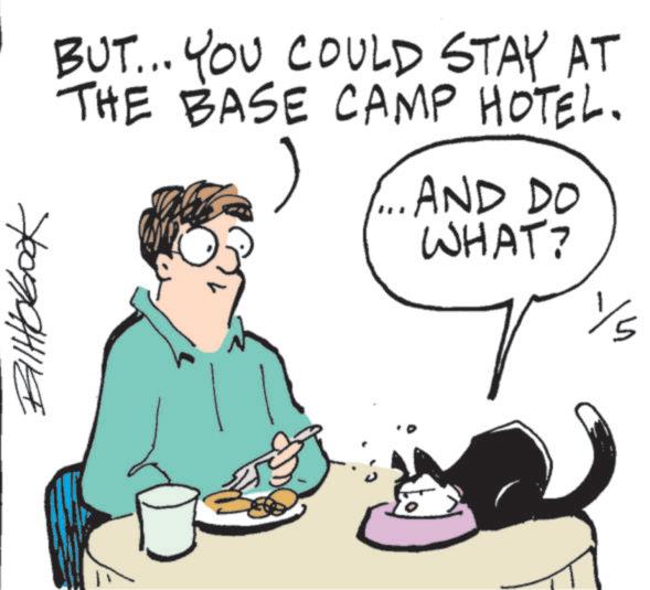 Cat OCR: BUT... YOU COULD STAY AT THE BASE CAMP HOTEL. ...AND DO WHAT? ?????? BUT ... YOU COULD STAY AT THE BASE CAMP HOTEL . ... AND DO WHAT ? ??????