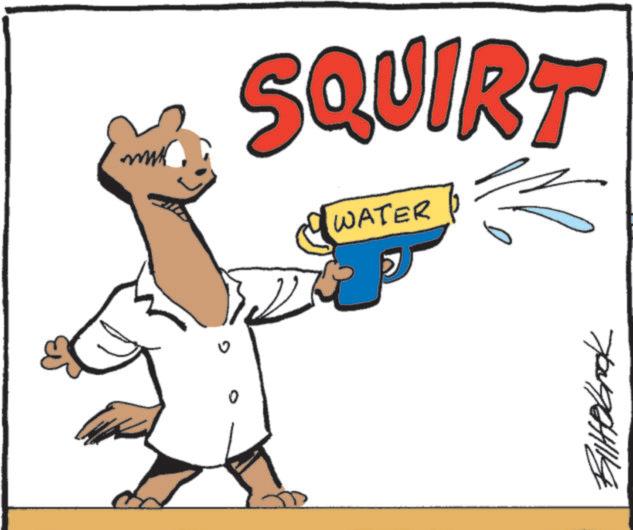 Animated cartoon OCR: a Bittebook SQUIRT WATER a Bittebook SQUIRT WATER
