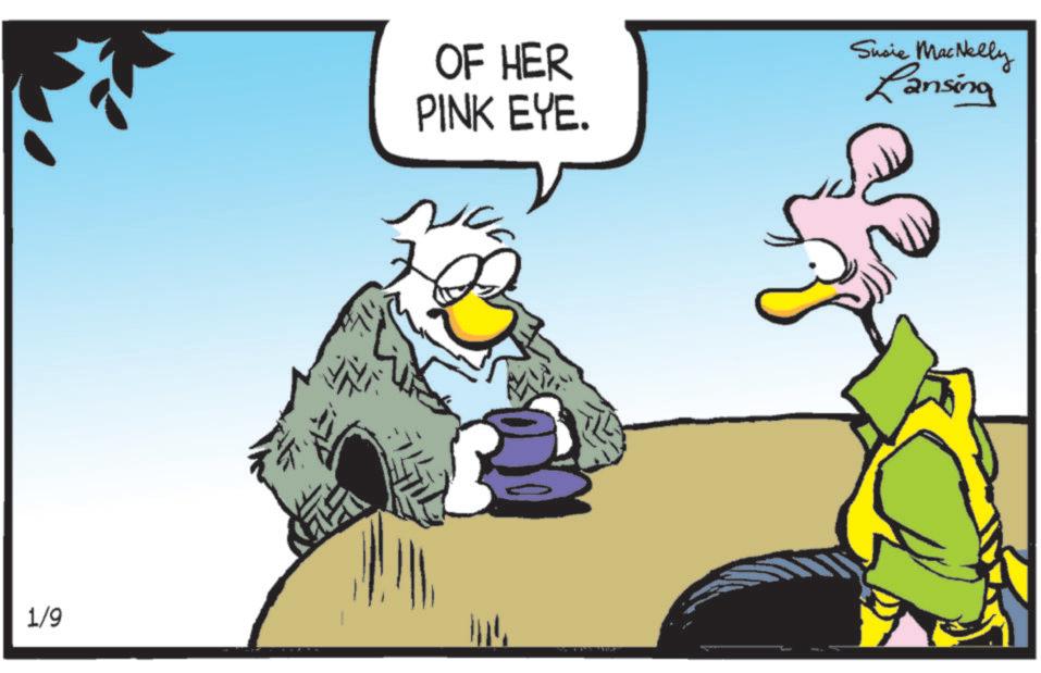 Comics OCR: 1/9 NE OF HER PINK EYE. ?? Susie MacNelly Lansing 1/9 NE OF HER PINK EYE . ?? Susie MacNelly Lansing