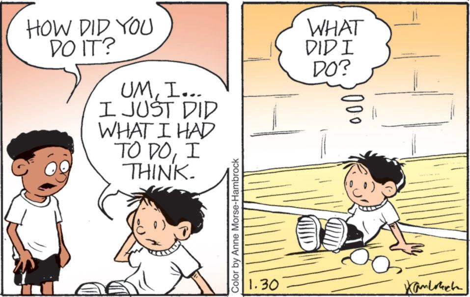 Animated cartoon OCR: HOW DID YOU DO IT? UMI... I JUST DID WHAT I HAD TO DOI THINK. WHAT DIDI DO? 00 Color by Anne Morse-Hambrock 1.30 HOW DID YOU DO IT ? UMI ... I JUST DID WHAT I HAD TO DOI THINK . WHAT DIDI DO ? 00 Color by Anne Morse - Hambrock 1.30