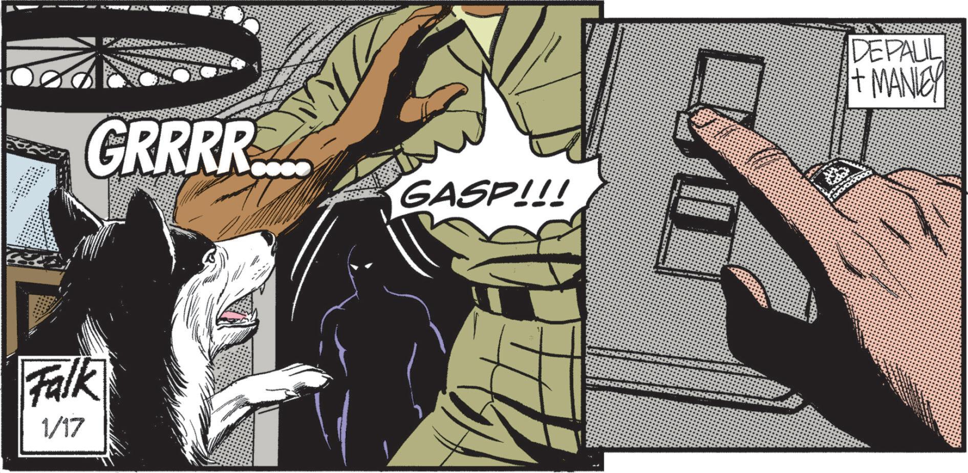 Animated cartoon OCR: 8 Th GRRRR.... Falk 1/17 GASP!!! DEPAUL + MANIE 8 Th GRRRR .... Falk 1/17 GASP !!! DEPAUL + MANIE